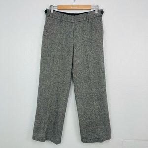 TORY BURCH WOOL BLEND STRAIGHT LEG SPARKLE DETAIL CAPRIS PANTS